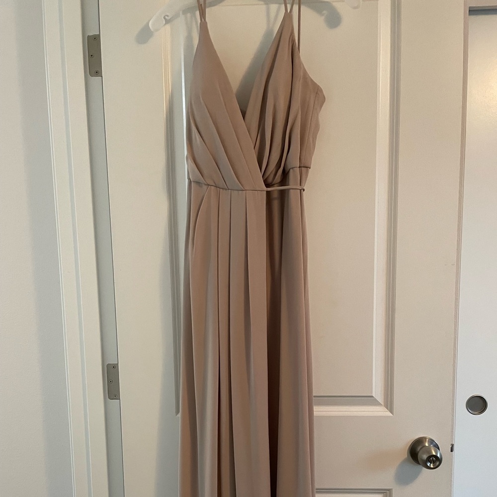 David’s bridal taupe bridesmaid dress